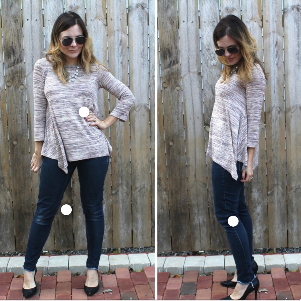 NWT Bobeau - Kailie Marled Swing Knit Top